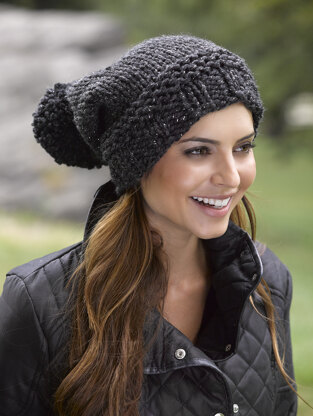 Pompoms Hat in Lion Brand Wool-Ease Thick & Quick - L32106C