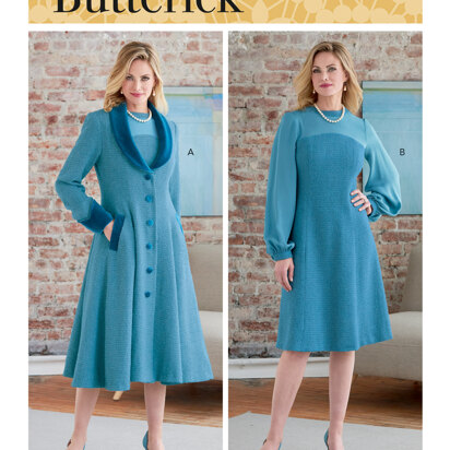 Butterick Misses' and Women's Coat and Dress B6868 - Sewing Pattern