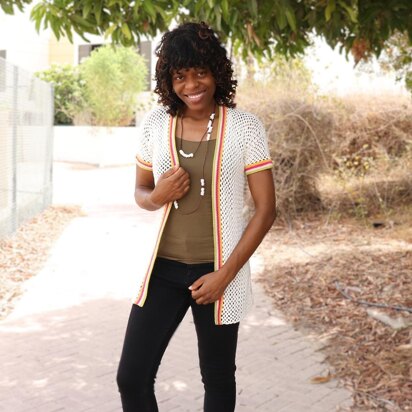 Colour Stripe Mesh Cardigan