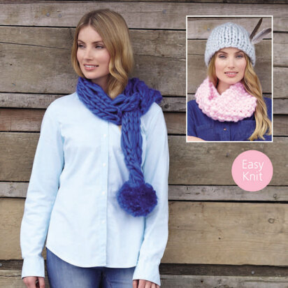 Scarf, Snood & Hat in Sirdar Gorgeous Ultra Super Chunky - 8095 - Downloadable PDF