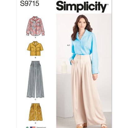 Simplicity Misses' Shirt, Pants and Shorts S9715 - Sewing Pattern