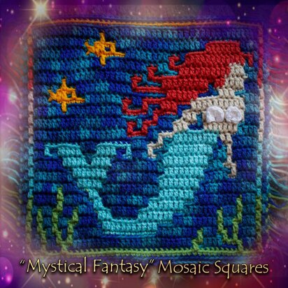 Mystical Fantasy Mosaic Crochet Square - Mermaid