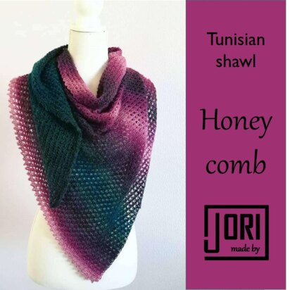 Tunisian shawl Honeycomb
