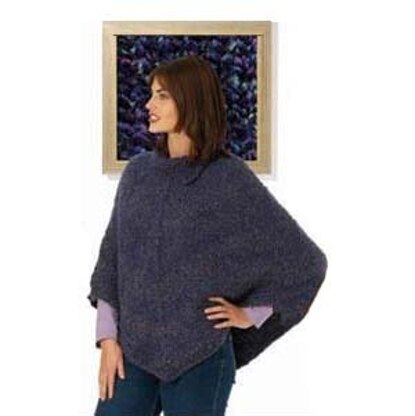 Split Collar Poncho: Homespun Version in Lion Brand Homespun - 40530-HS