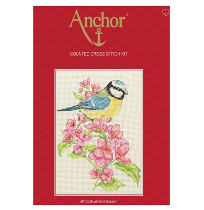 Anchor Bluetit and Blossom Starter Cross Stitch Kit - AK135