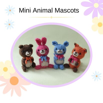 Mini Animal Mascots - knitting pattern