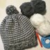 Houndstooth Pom Pom Beanie