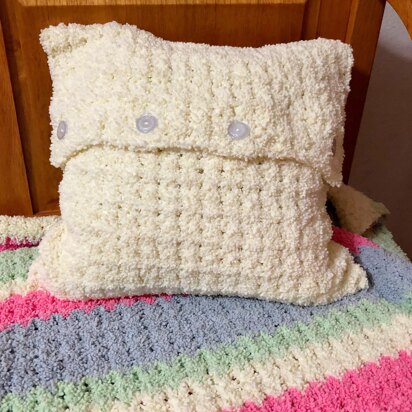 Fluffy Crochet Pillow Cover