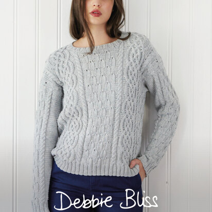 "Lillian Jumper" - Jumper Knitting Pattern For Women in Debbie Bliss Cotton Denim DK - DBS043