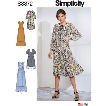 Simplicity S8872 Misses Pullover Dress - Sewing Pattern
