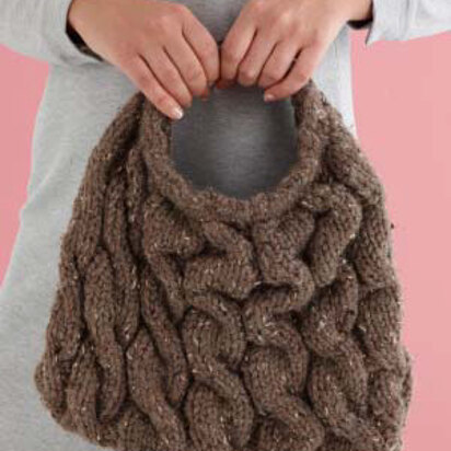 Cable Ready Bag in Lion Brand Wool-Ease Thick & Quick - 60399B - knitting pattern