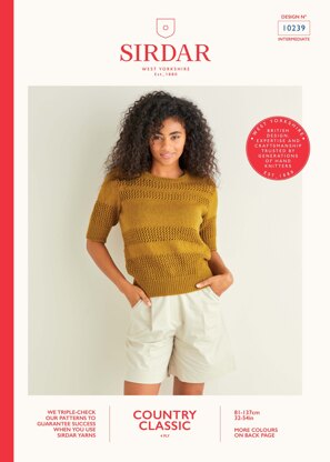 Classic Top in Sirdar Country Classic 4ply - 10239 - Downloadable PDF