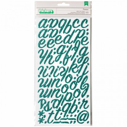 American Crafts Thickers Rainboots Alphabet Foam Aqua Glitter (140 Piece)
