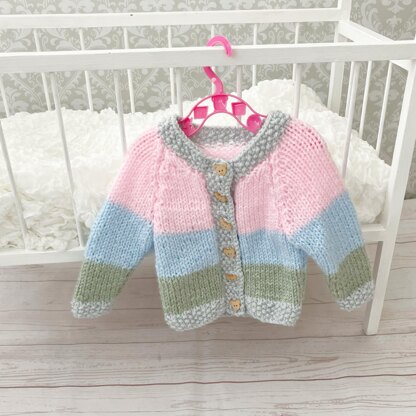 Chunky Baby Cardigan Knitting Pattern #696