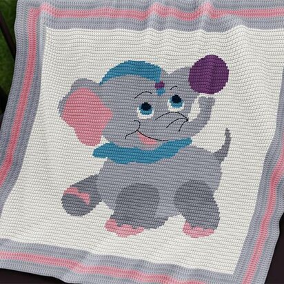 CROCHET Baby Blanket Pattern - Circus Baby Elephant