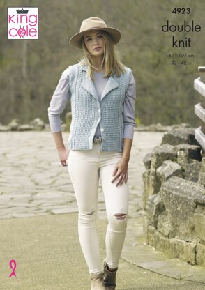 Ladies’ Cardigan & Waistcoat in King Cole Majestic DK - 4923 - Downloadable PDF