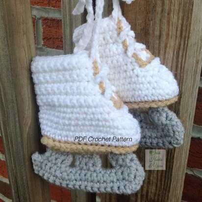 Figure Skate Booties Crochet Pattern