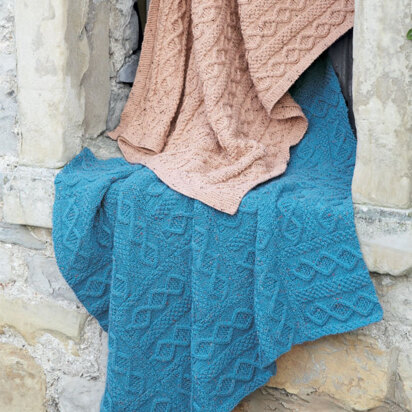 Blankets in Hayfield Bonus Aran Tweed with Wool - 7134 - Downloadable PDF