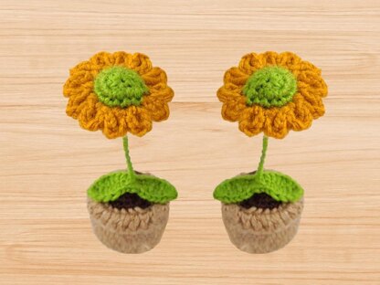 A crochet flower pot pattern