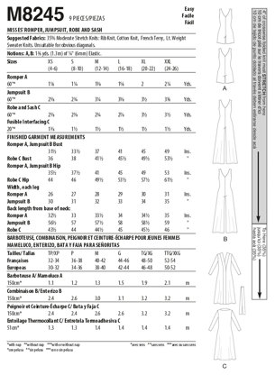 McCall's Misses' Romper, Jumpsuit, Robe and Sash M8245 - Paper Pattern, Size XS-S-M-L-XL-XXL