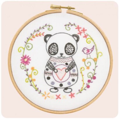 Un Chat Dans L'Aiguille Sacha the Panda Contemporary Printed Embroidery Kit - Multi