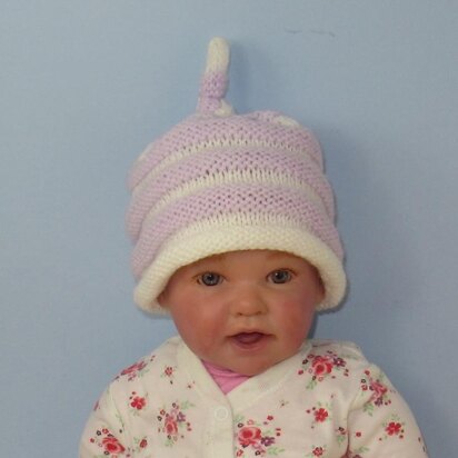 Baby Beehive Topknot Roll Brim Beanie Hat