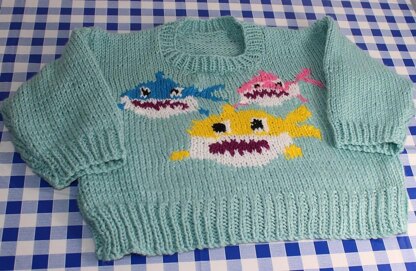 Baby and Toddler Shark Family Sweater and Toy