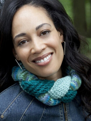 Braided Cowl in Caron Caron Simply Soft Collection and Simply Soft Paints - Downloadable PDF