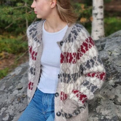 Grid Play Cardigan - knitting pattern
