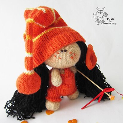 Pebble doll orange - knitting pattern