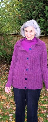 Plum Ribbed Cardigan