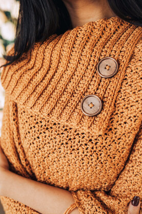 Sugar Maple Poncho in Lion Brand Basic Stitch Skein Tones - M20404 BSAP - Downloadable PDF