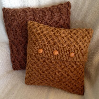 Diagonal basketweave 16"x16"/40x40cm knit pillow cover