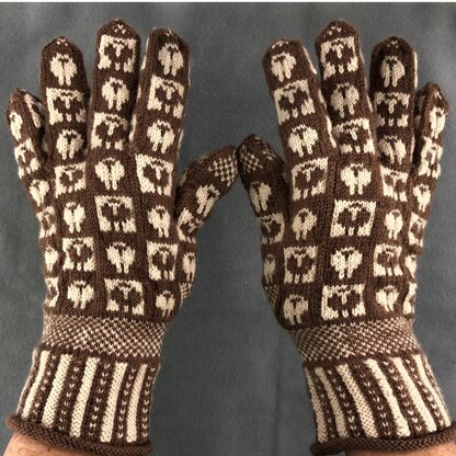 Sheep Sanquhar Gloves