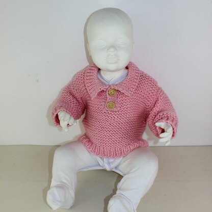 Baby Chunky Garter Stitch Collar Sweater