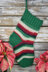 Poinsetiia Stocking in Universal Yarn Deluxe Stripes and Deluxe Worsted Superwash - Downloadable PDF
