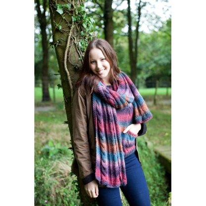 Autumn Mix Scarf in West Yorkshire Spinners Aire Valley Aran Fusions