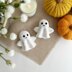 Crochet ghost pattern no sew Amigurumi ghost keychain charm Halloween ornament Car mirror hanger Keyring crochet bag charm