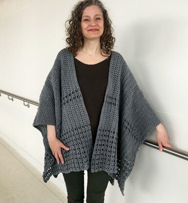 Crochet Ruana Pattern: Never-A-Gray-Day Ruana