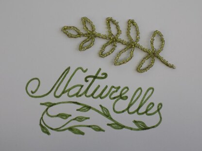 Wire Crocheted Leaf Branch with Beads