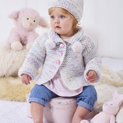 Coat, Cardigan, Top & Hat knitted in King Cole Bumble Chunky - Babies - P6084 - Leaflet