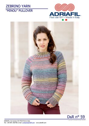 Minou Pullover in Adriafil Zebrino - Downloadable PDF