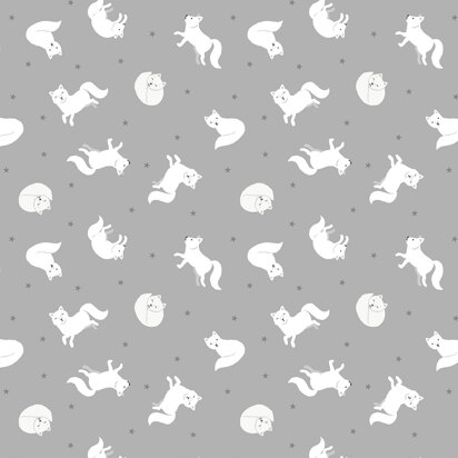Lewis & Irene Small Things... Polar Animals - Arctic Fox on Silver with Pearl
