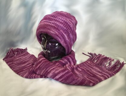 Double Knit Hat, with Matching Scarf - - ePattern
