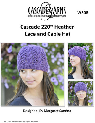 Heathers Cable and Lace Hat in Cascade 220 - W308