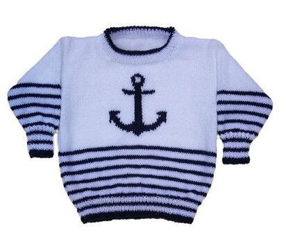 Cute Nautical sweaters in 4 ply