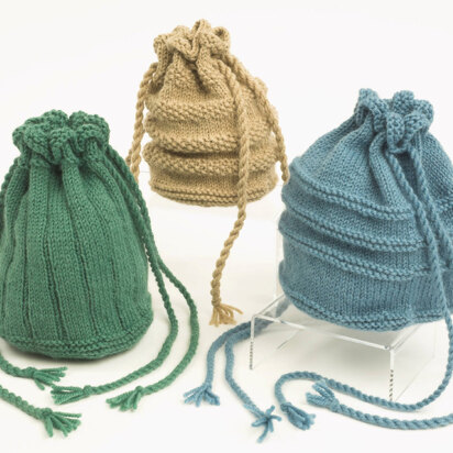 Purses-3 Styles in Plymouth Encore Worsted - F171 - knitting pattern