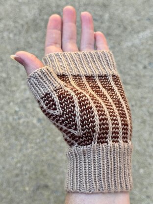 Hearthstripe Fingerless Mitts