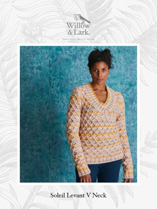 Soleil Levant V Neck - Jumper Knitting Pattern For Women in Willow & Lark Poetry and Ramble by Willow & Lark