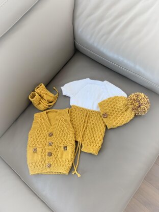 "Mustard" Waistcoat and Romper set